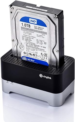 Cinolink USB 3.0 to SATA 2.5/3.5 Inch Hard Drive Docking Station with 4ft USB 3.0 Cable for HDD/SSD Support up to 8TB, Compatible with Windows PC