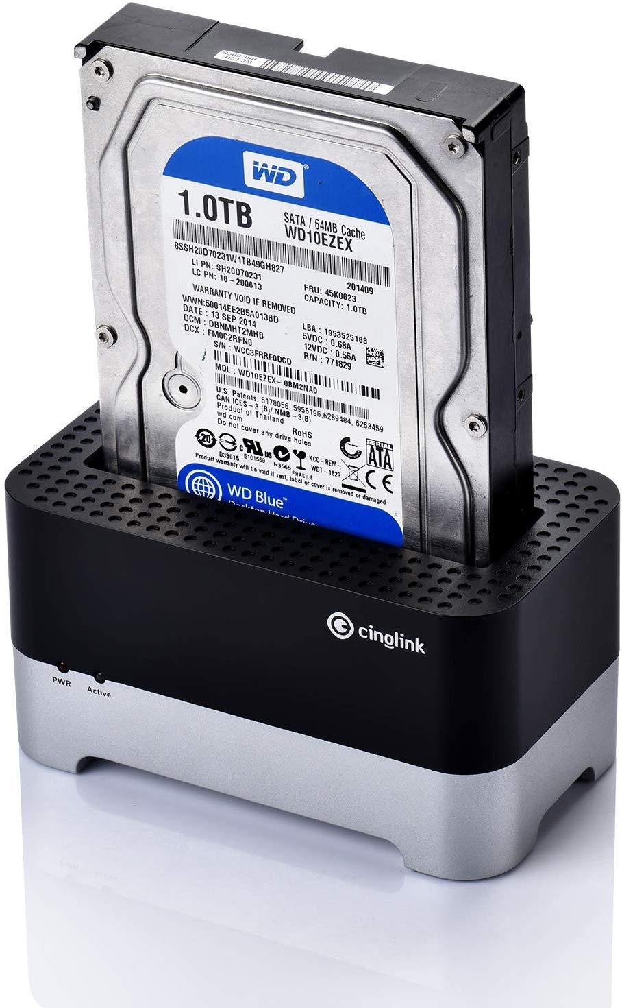 Cinolink USB 3.0 to SATA 2.5/3.5 Inch Hard Drive Docking Station with 4ft USB 3.0 Cable for HDD/SSD Support up to 8TB, Compatible with Windows PC