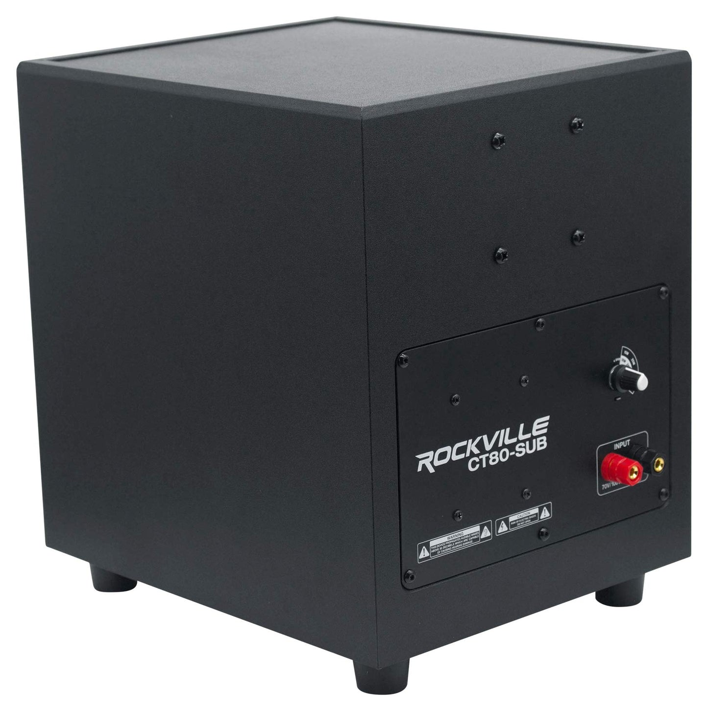Rockville CT80 8" 70V Commercial Subwoofer, Wall-Mount Bracket, Deep Bass, Wide Frequency, Durable Build, for Restaurants and Conference Rooms