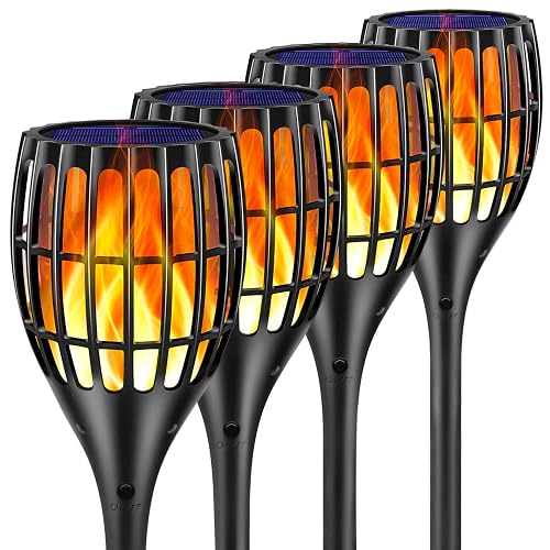 Ollivage Solar Lights Outdoor, 43" Flickering Flames Torch Light Solar Garden Lights Waterproof Landscape Lighting Dusk to Dawn Auto On/Off Security