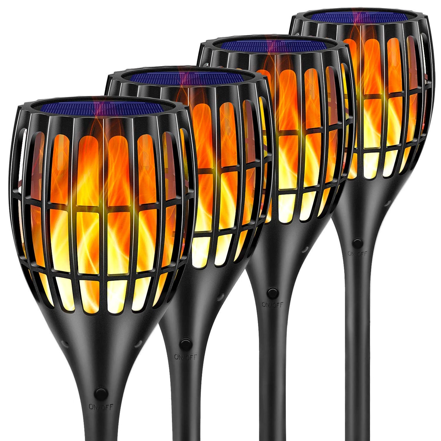 Ollivage Solar Lights Outdoor, 43" Flickering Flames Torch Light Solar Garden Lights Waterproof Landscape Lighting Dusk to Dawn Auto On/Off Security