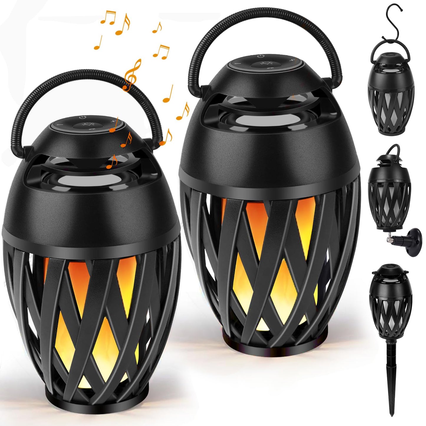 Outdoor Bluetooth Speaker Gifts for Men,Him with LED Flame Effect,Unique Gifts for Men Him Dad?IPX5 Waterproof Portable Tiki Torch Atmosphere