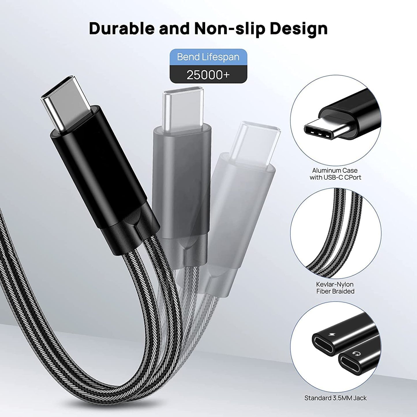 USB C Splitter, Dual USB C Headphones and Charger Adapter with PD 60W Fast Charging for iPhone 16/16Pro/16Pro Max, Pixel 8 7 6XL,Samsung Galaxy S25
