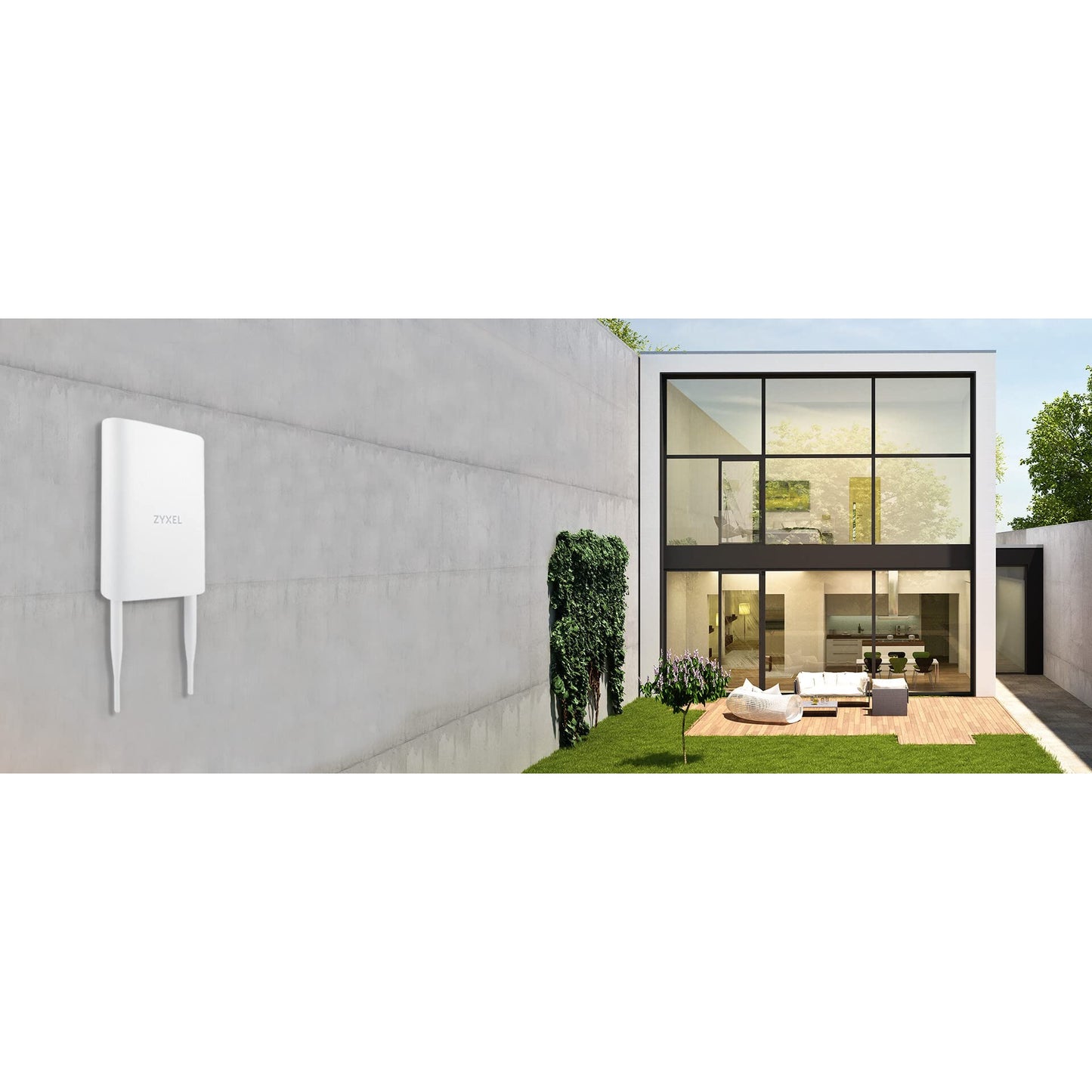 Zyxel WiFi 6 AX1800 Wireless Gigabit Outdoor Access Point | IP55 Rated | Mesh, Seamless Roaming & MU-MIMO | WPA3-PSK Security | Cloud, App or Direct
