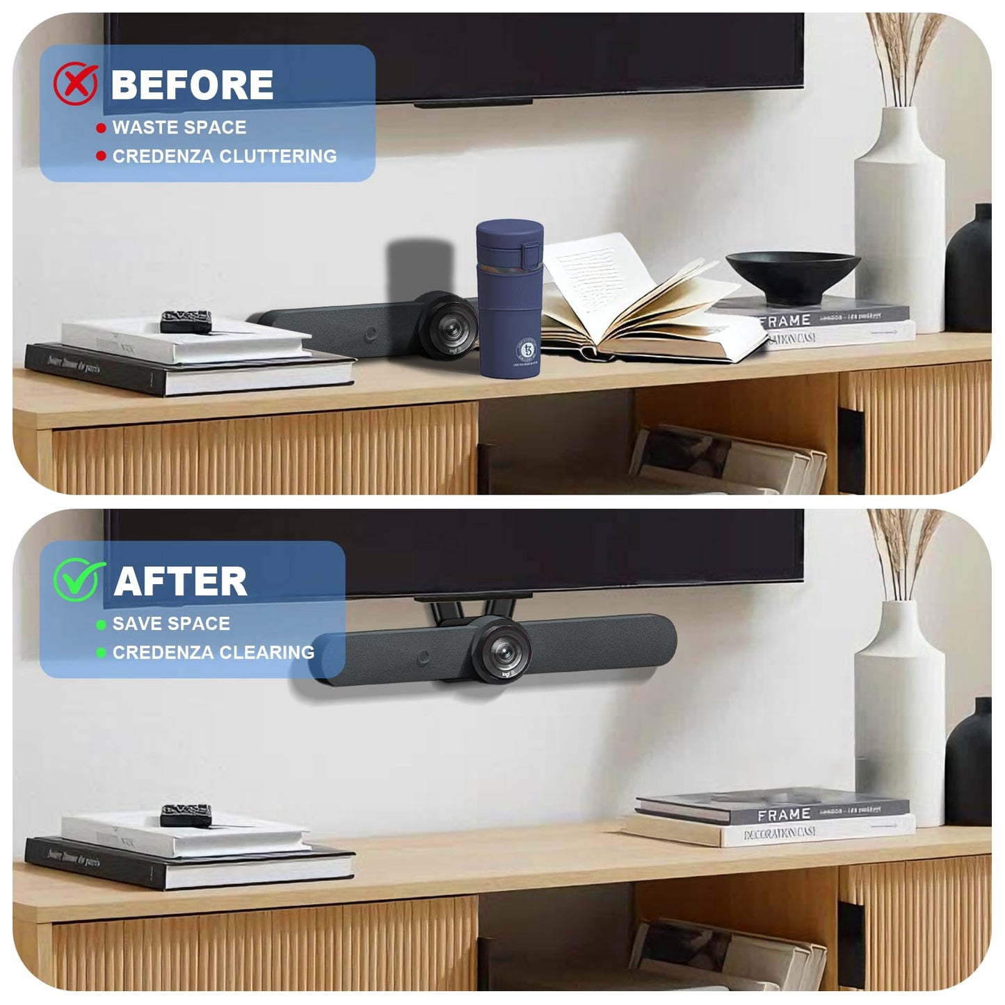 939-001498 TV Mount for Logitech MeetUp HD Video and Audio Conferencing System, TV Mount Compatible with Logitech MeetUp, VESA Standard