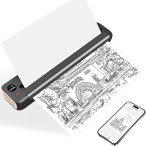 Rongta Portable Printer, Bluetooth Inkless Thermal Printer Wireless for Travel, Compatible with Android iOS Phone & Laptop, Supports 8.5" X 11" US