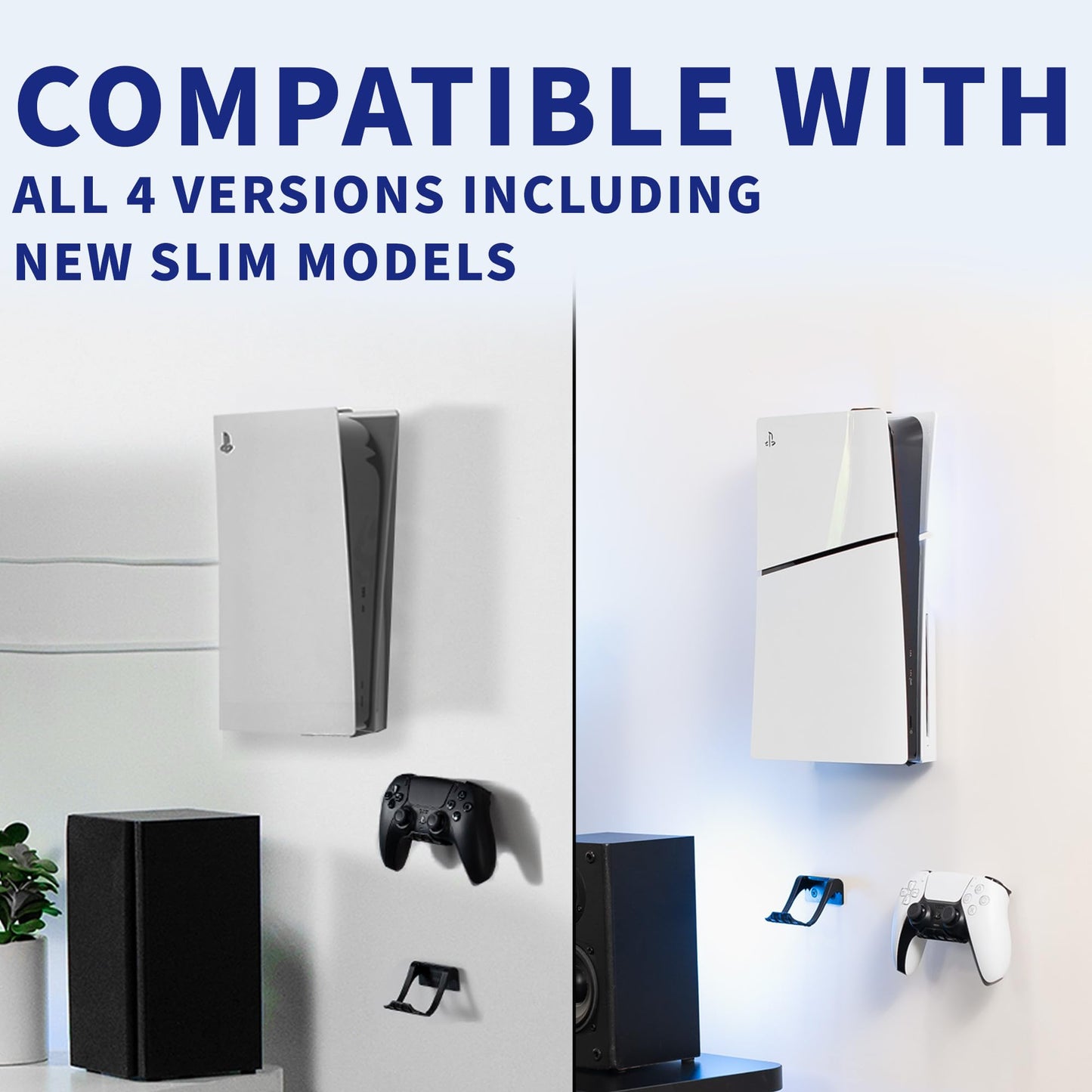 VIVO Steel Wall Mount Bracket Designed for PS5 Gaming Console, Vertical Display for PlayStation 5, Open Design, Black, MOUNT-PS5B