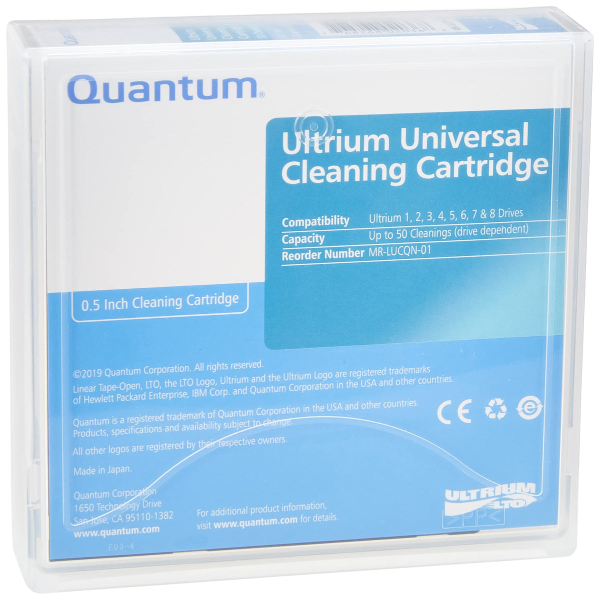 Quantum Tape, Lto, Cleaning Cartridge, 50 Pass, Universal