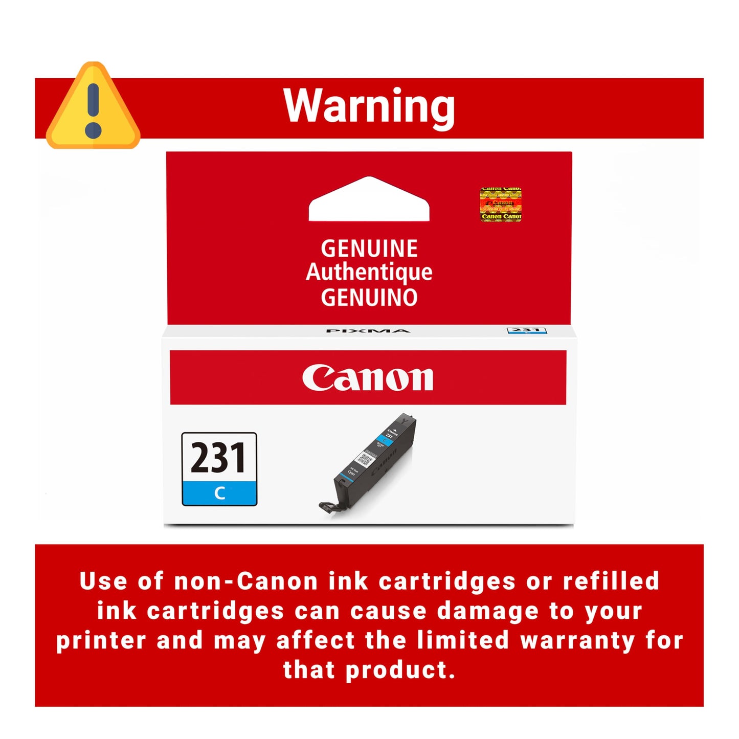 Canon CLI-231 Genuine Cyan Ink Tank, Compatible with PIXMA TS8820 Printers