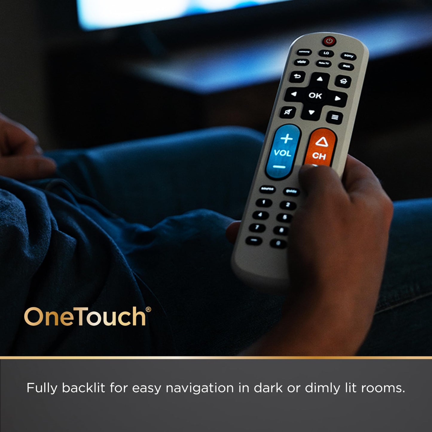 UltraPro BigEZ OneTouch Big Button Universal TV Remote for Seniors, Easy to Use, Replacement Remote for Samsung, LG, Sony, Vizio, Roku TV, Streaming