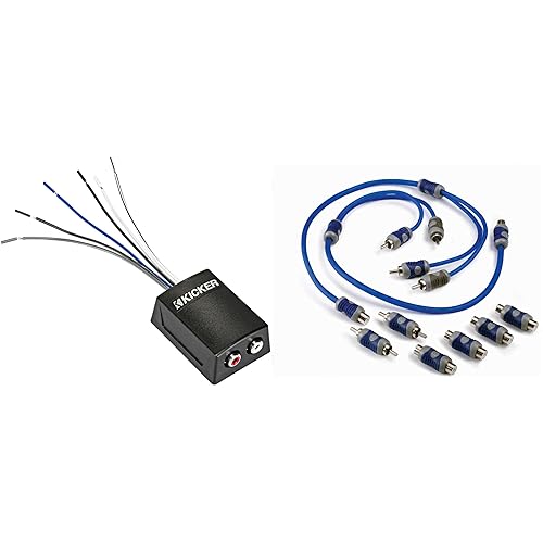 Kicker 46KISLOC2 K-Series Stereo Line-Output Converter w/Remote Turn-On Output w/ 46KIYFM Y-Adapter M/F Signal Cable