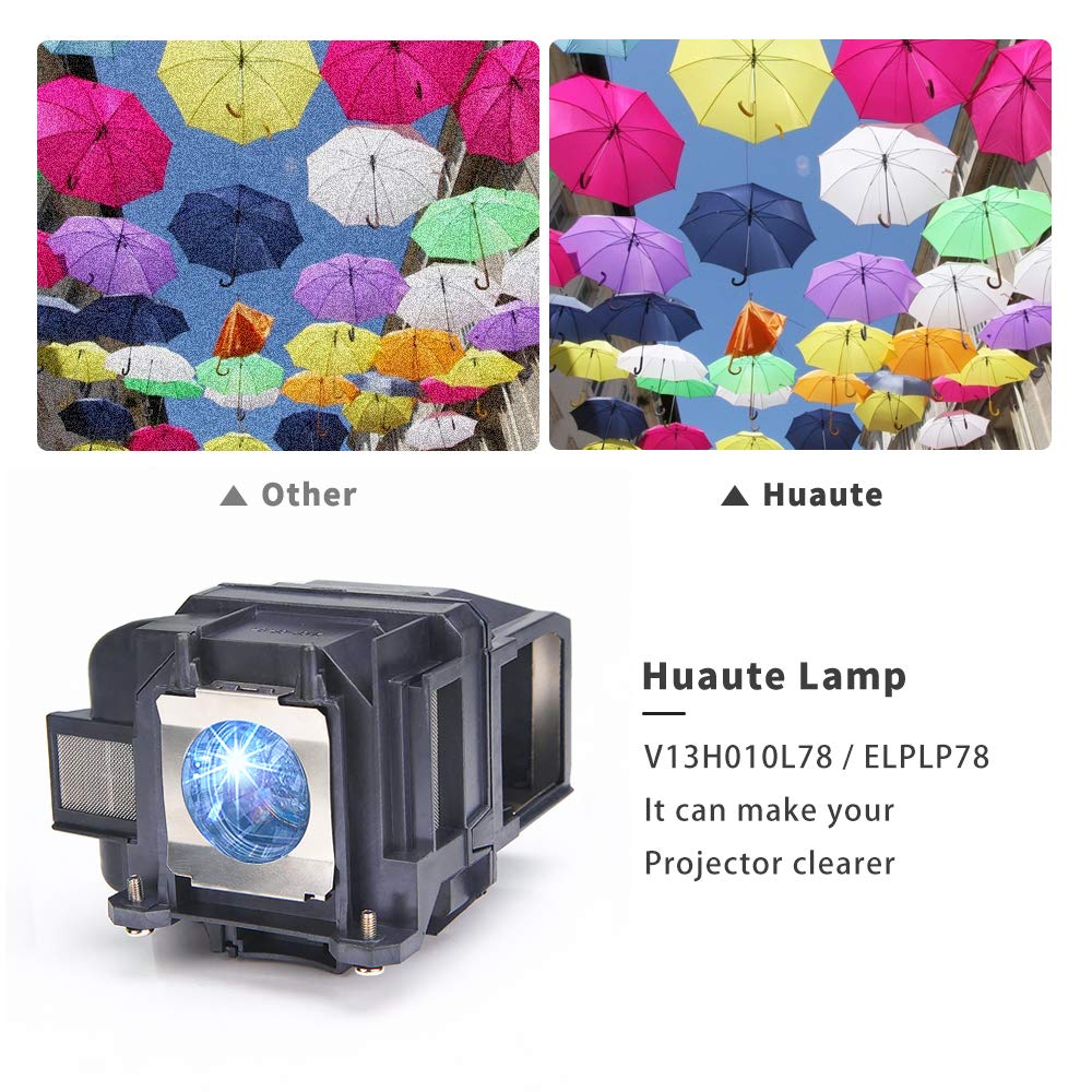 Huaute ELPL78 ELPLP88 Projector Replacement Lamp with Housing for Epson ELPLP78 PowerLite Home Cinema 2030 2000 730HD 725HD 600 VS230 VS330 VS335W