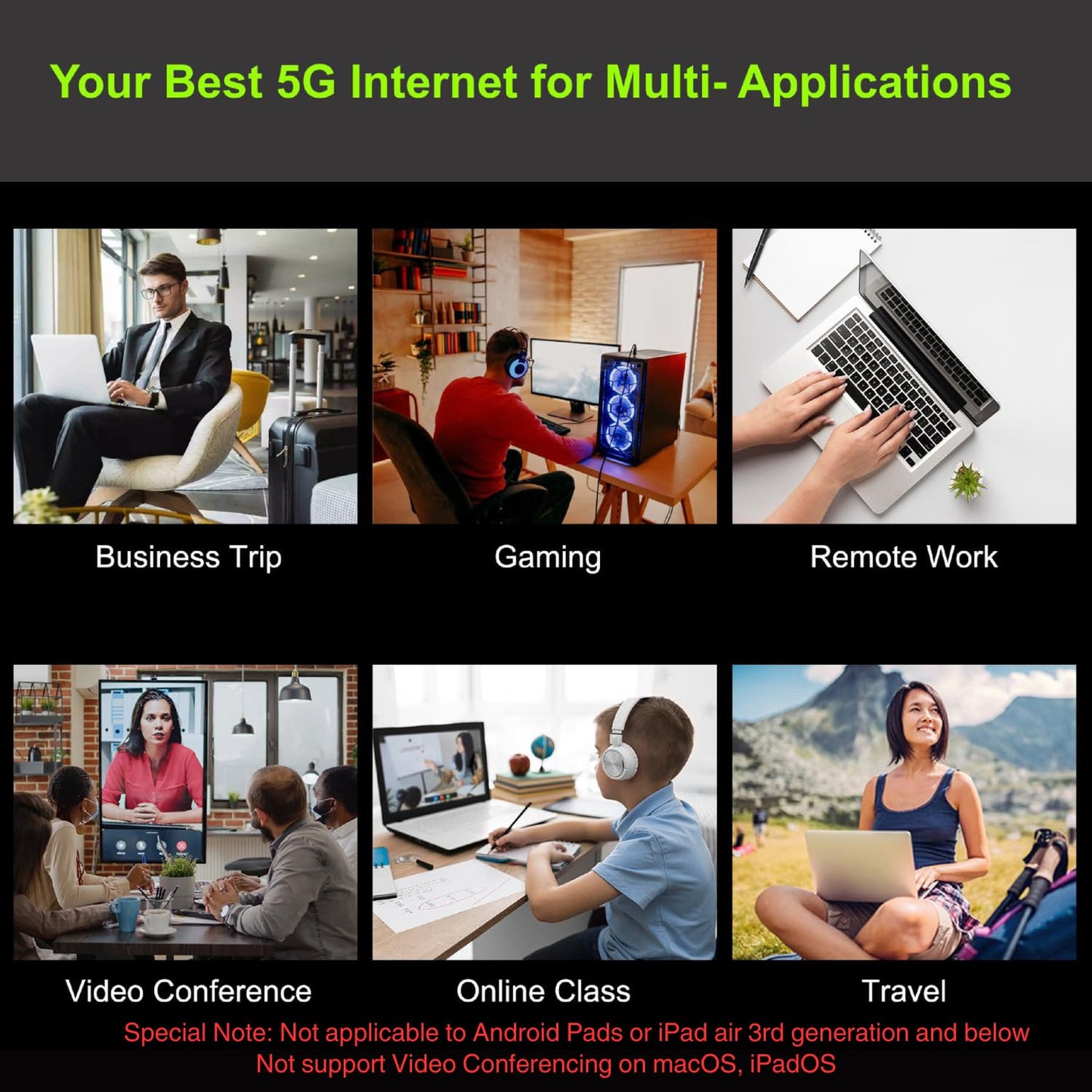 Tri Cascade VOS 5G USB Modem, Travel Dongle, Supports macOS/iPadOS, Windows