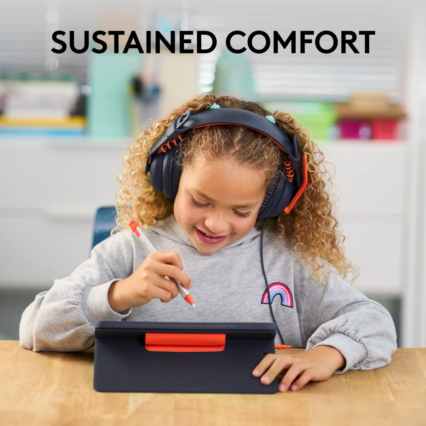 Logitech Zone Learn Wired Headsets for Learners, Comfortable and Adjustable fit for Kids, Replaceable Accessories, Mic, 3.5mm AUX and USB-C