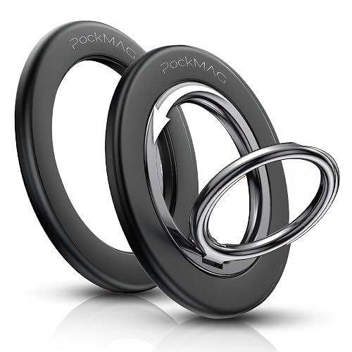 PockMAG Ultra-Strong Magnetic Phone Ring Holder for MagSafe - 360° Rotation, Dual-Sided Finger Ring Grip & Kickstand - Compatible with iPhone 16 Pro