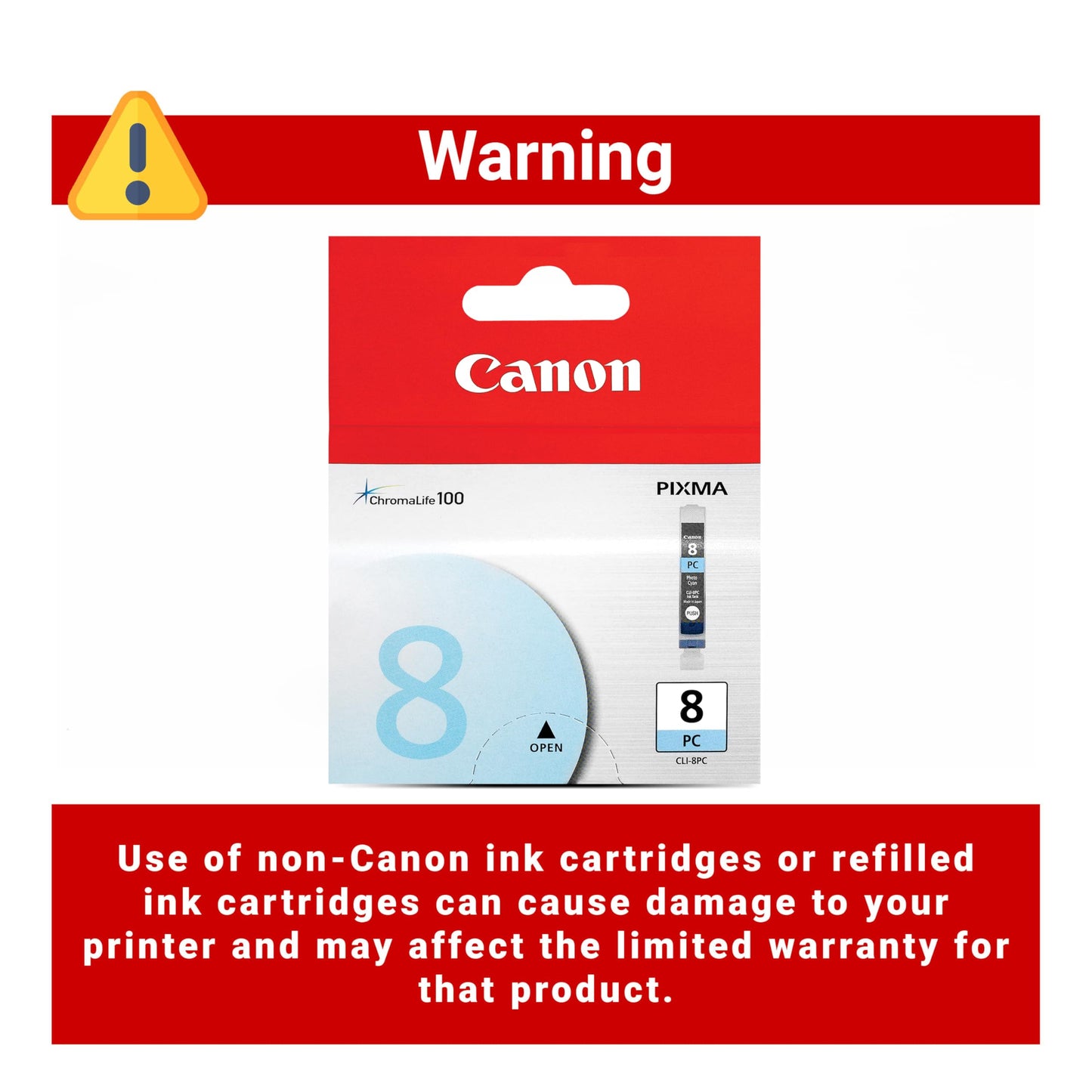 Canon CLI-8 Genuine Photo Cyan Ink Tank, Compatible with Pro9000, Pro9000 Mark II, iP6700D, iP6600D, MP970, MP960, and MP950 Printers
