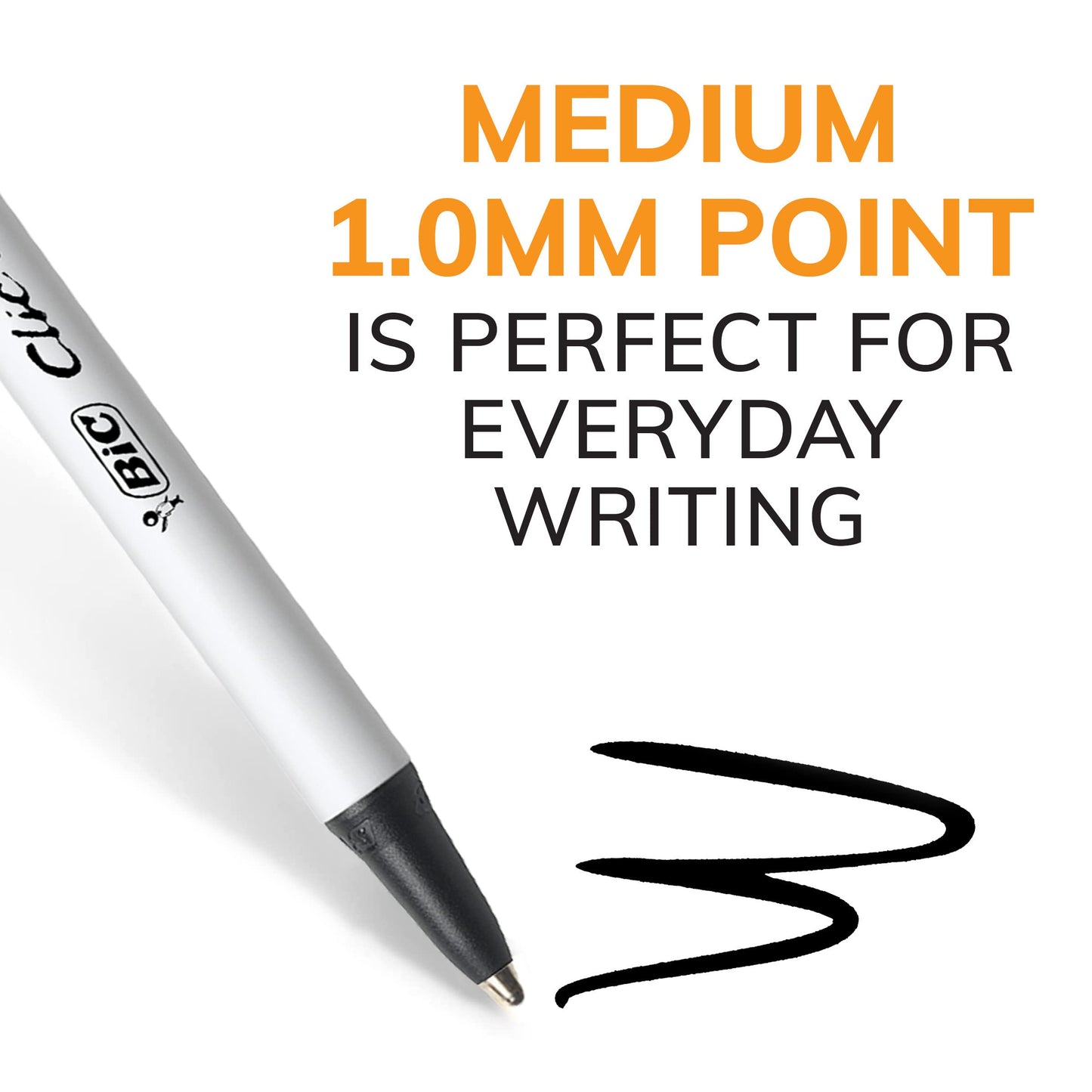 BIC Clic Stic Black Retractable Ballpoint Pens, Medium Point (1.0 mm), School Supplies for Students and Teachers, 24-Count Pack in Black