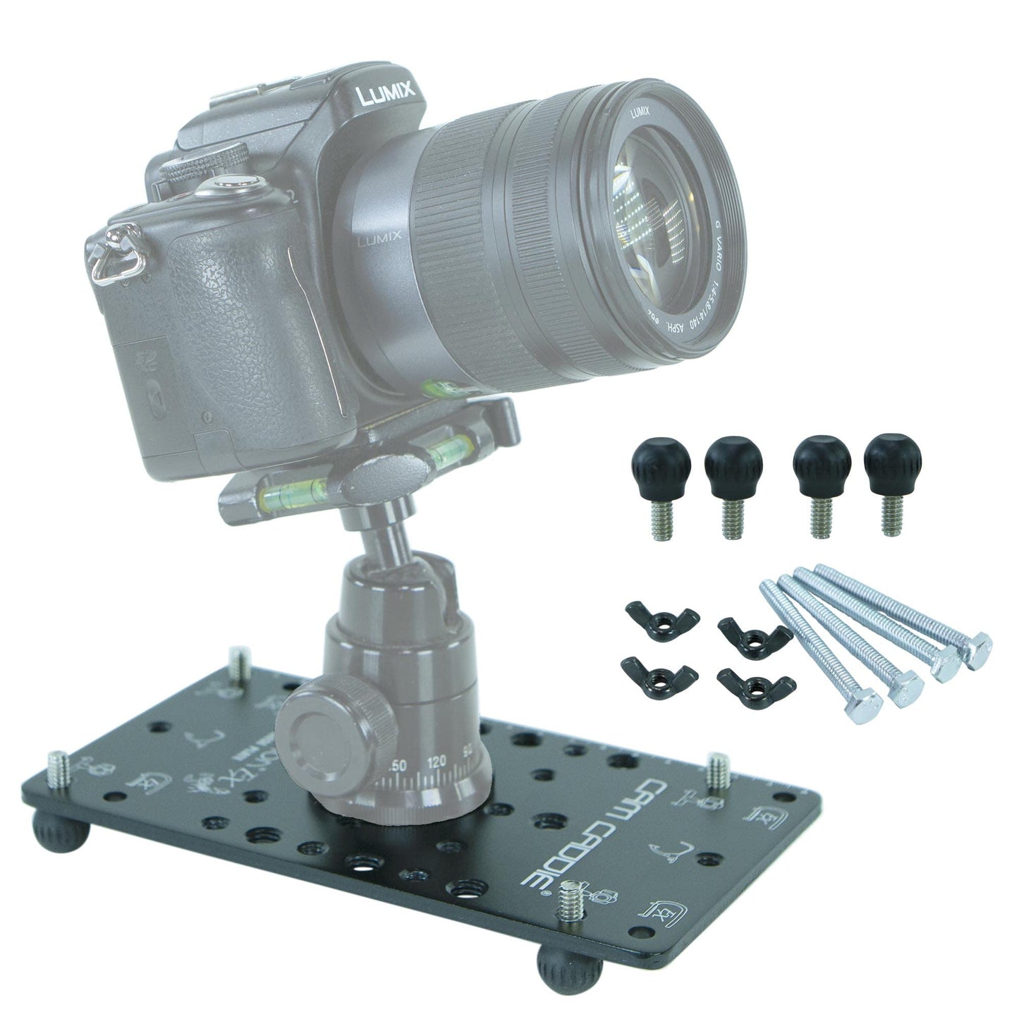 Cam Caddie Ultra Flat Low Angle Cheese Plate POD/Tripod Mount for DSLR, Mirrorless and Action Cameras