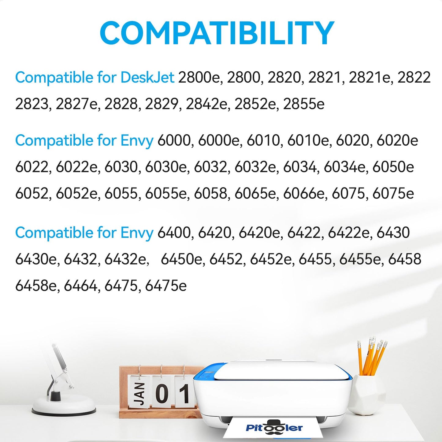Upgraded Chip 67XL Ink Cartridges Compatible for HP 67 Ink Cartridges Black/Color Combo Pack Work with DeskJet 2855e 2827e 2800e 4255e 2755e 2700