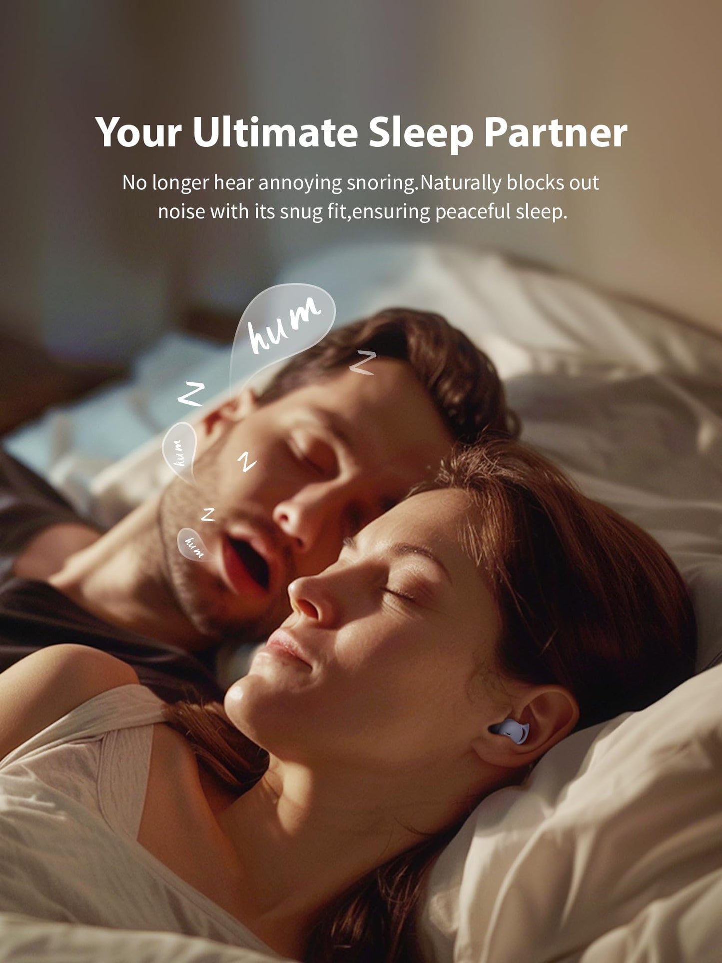 DAGKHE Sleep Headphones, Invisible Sleep Earbuds for Side Sleepers (Purple)
