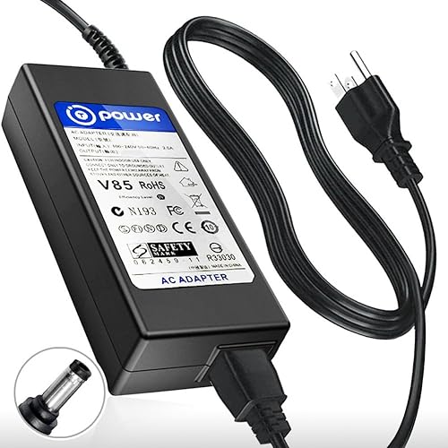 T POWER 19V 90w Charger for ViewSonic 22" 27" 28" 32" TD2230 VP2772 VX2858Sml VP2780-4K V1100 27" IPS 4K UHD Monitor HDMI, DisplayPort LCD Ac Dc…