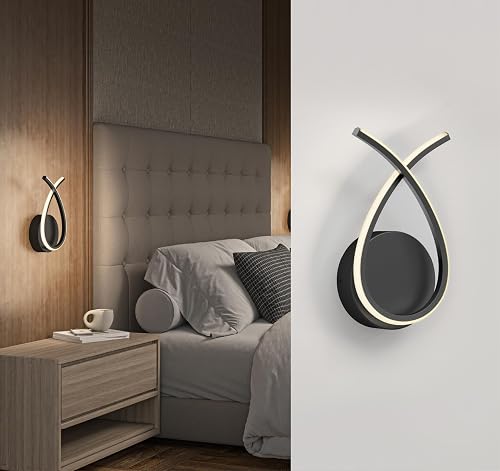 artika Gamma Modern LED Wall Sconce - 550 Lumens, 5 CCT White (2700K-5000K), Dimmable, Integrated LED, 50,000 Hr Lifespan, Loop Design - Matte Black