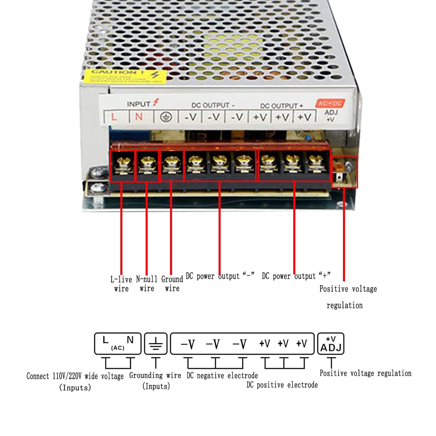 Universal Switching Power Supply Lianshi Regulated Transformer Short Circuit and Overcurrent Protection AC100-260V DC48V 5A