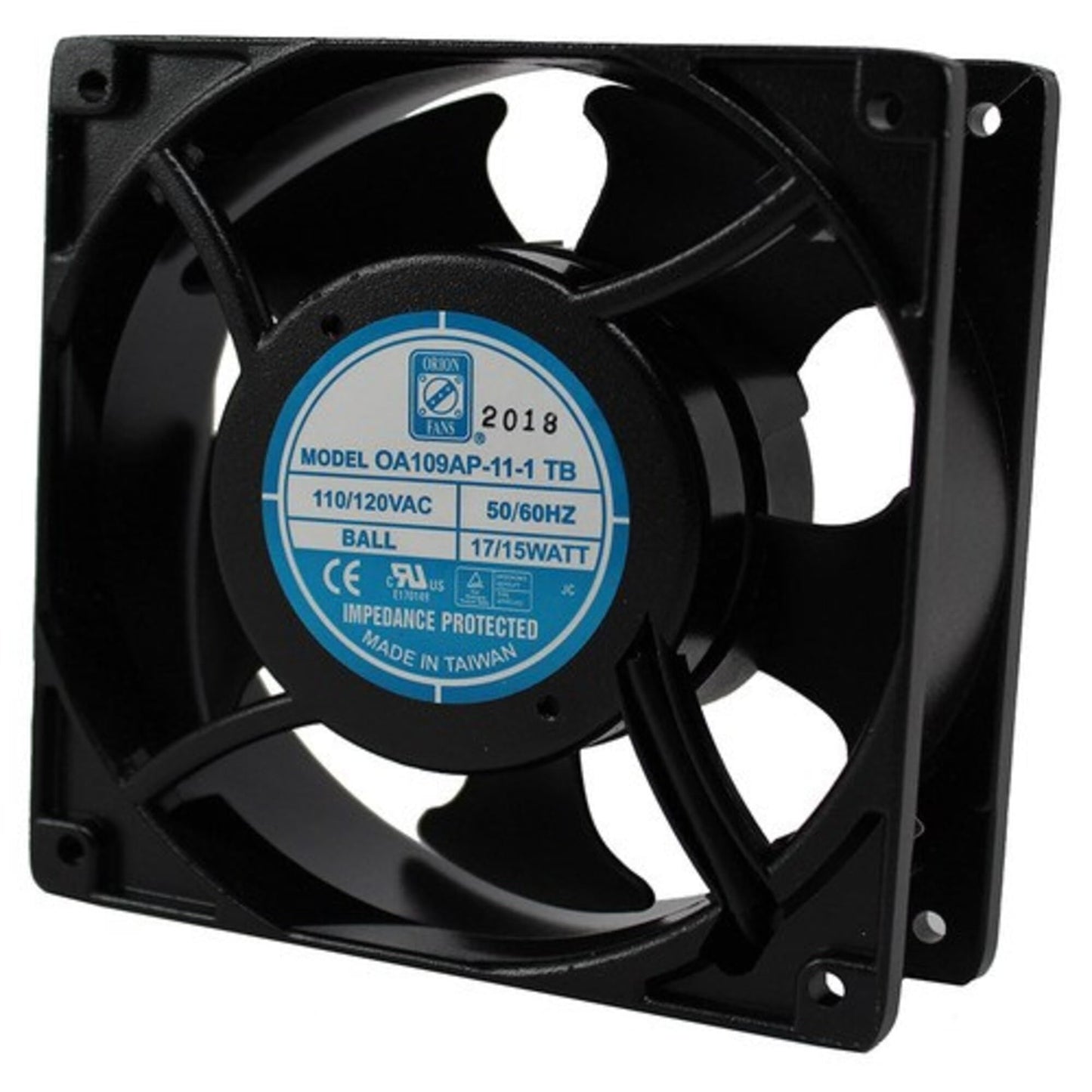 KNIGHT ELECTRONICS ORION FANS OA109AP-11-1TB OA109 Series 3000 RPM 120 x 120 x 38 mm 110 CFM 115 V Dual Ball Bearing AC Fan - 1 item(s)