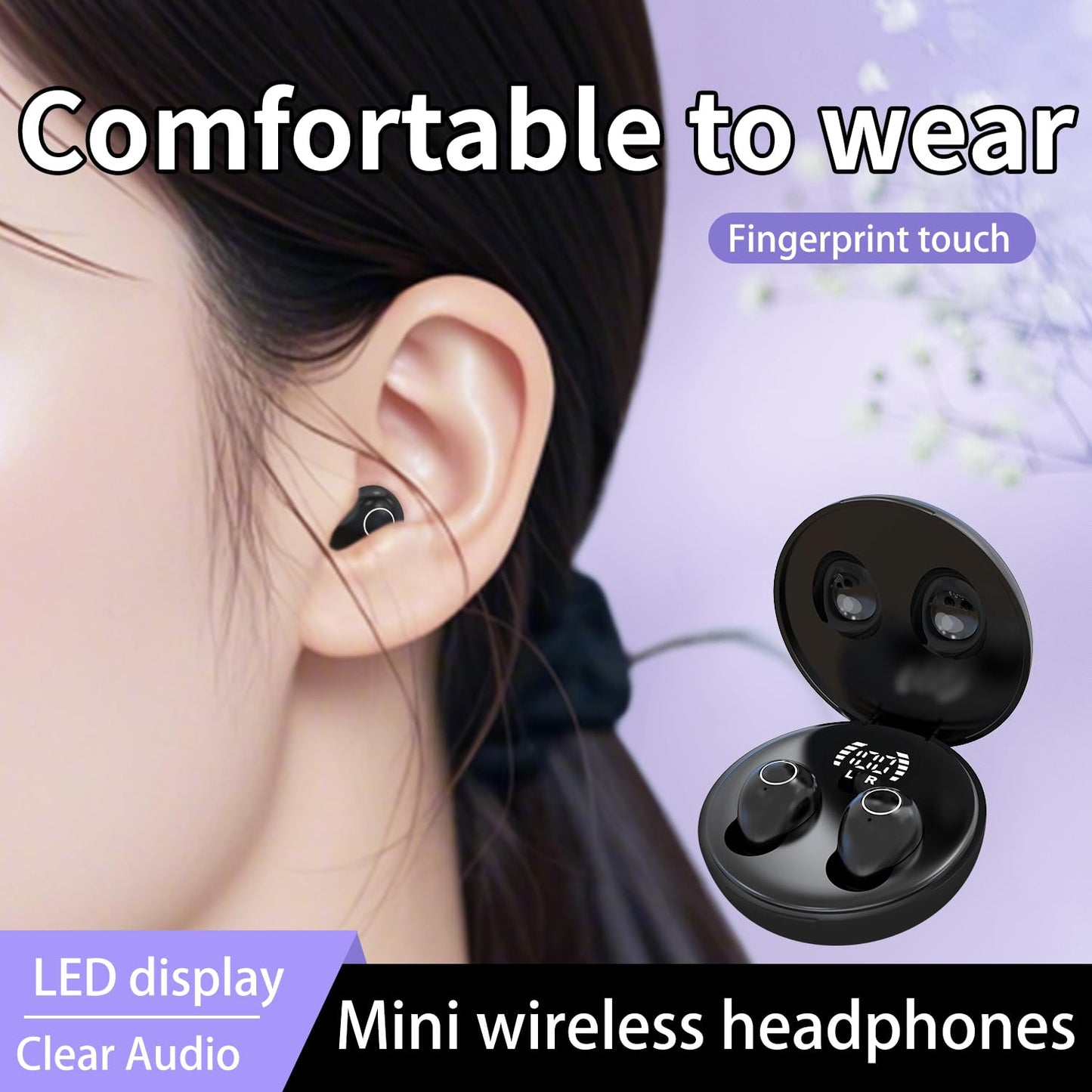 Honcas Mini Invisible Earbuds for Work and Sleep - Best Small Earbuds for Small Ear Canals