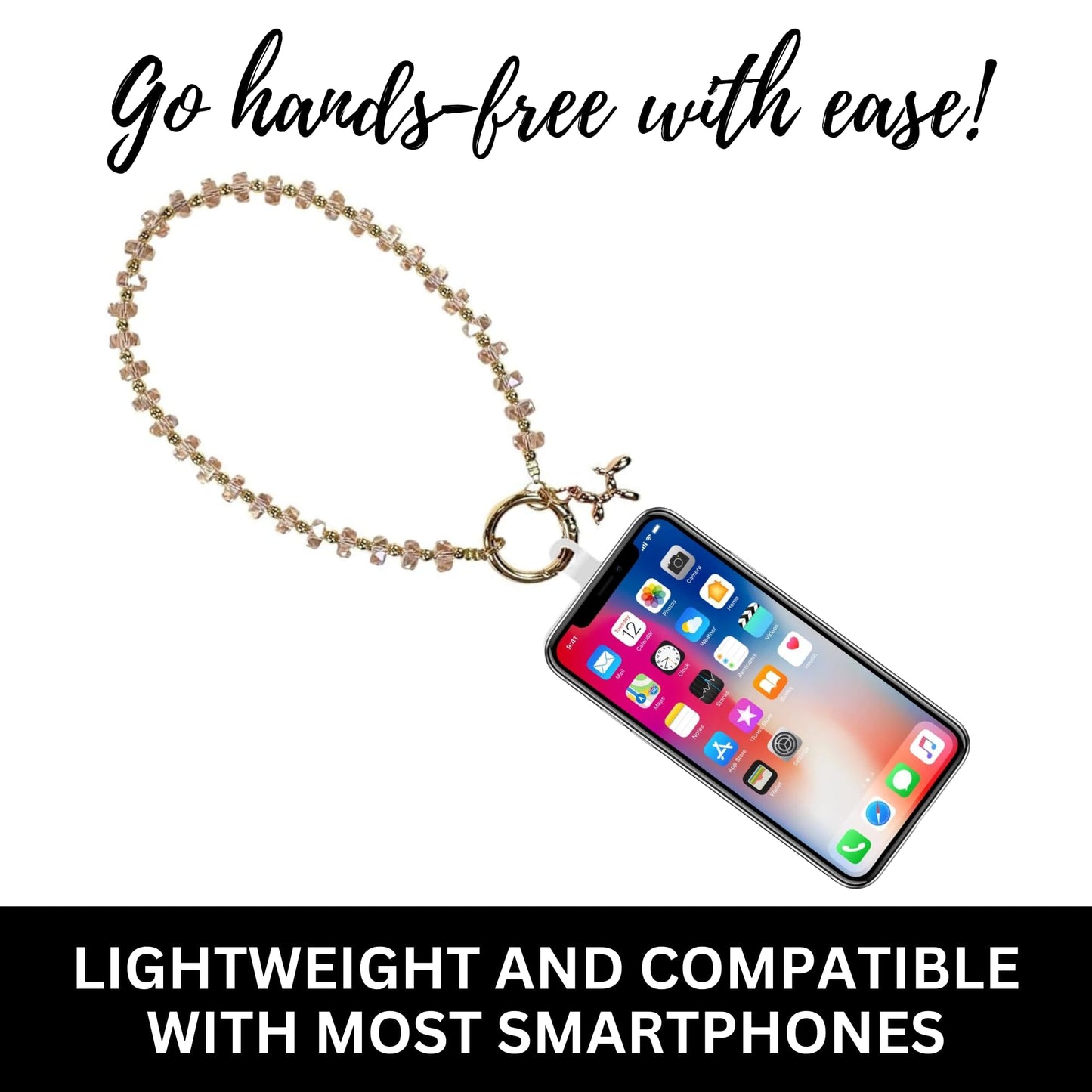 Save the Girls Clip and Go Phone Wristlet (Pink) - Hands Free Phone Wrist Strap - Multifunctional Women’s Bracelet or Necklace Holder On Strap