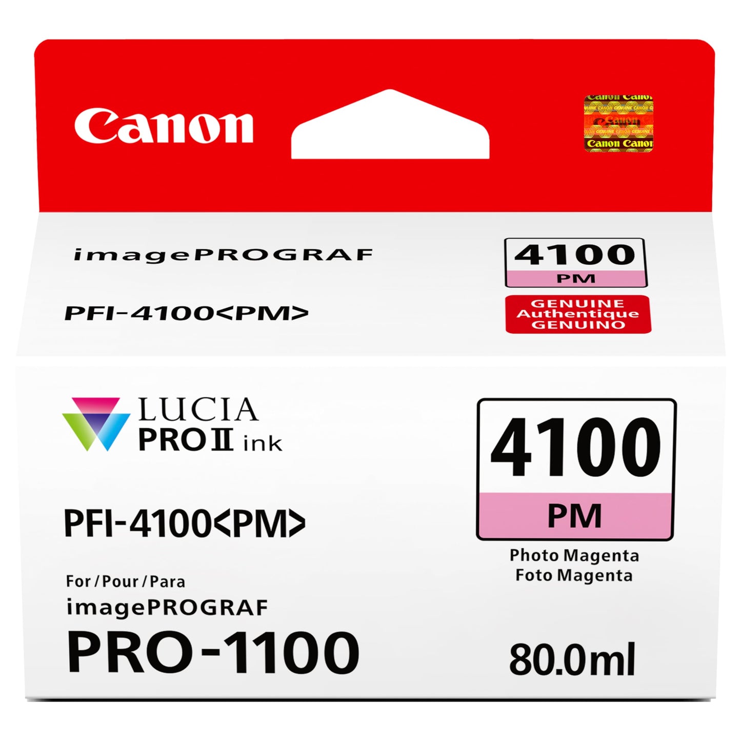 Canon PFI-4100 Genuine Photo Magenta Ink Tank, Compatible with imagePROGRAF PRO-1100 Printers