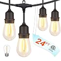 FOEERS 24 Feet Outdoor String Lights | IP65 Waterproof with 13 Shatterproof LED Bulbs | Warm White Patio Lights for Garden, Cafe & Wedding - 5-Minute