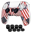 TNP Silicone Case Cover for PS5 Controller - Anti-Slip Silicone Skin Sleeve with 8 Thumb Grips for DualSense Controller - Ergonomic Textured Grip