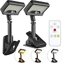 Pacify Clip On Solar Lights Outdoor with Motion Sensor, 92 LEDs 600LM Solar Fence Lights IP65 Waterproof, Adjustable Security Lights for Gutter Deck
