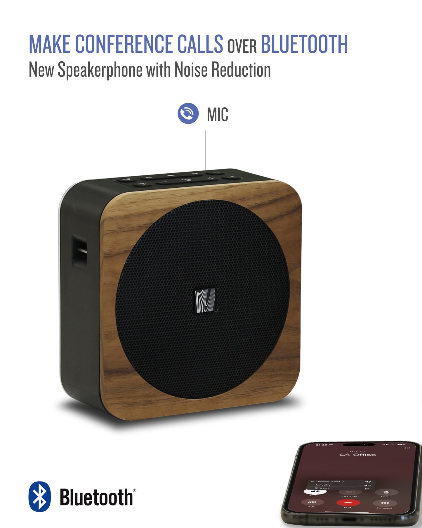 Soundfreaq Sound Spot II SFQ-18: Portable Bluetooth Speaker with Powerful Bass, Nature Sounds, Ambient Light, and Speakerphone (Black)