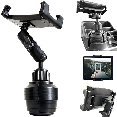 ChargerCity LongNeck Drinks Car Semi Truck Cup Holder Mount for Tablets & Phones - iPad Pro 12.9 10.5 9.7 Air Mini, Galaxy Tab, iPhone 14 15 16 17 Air