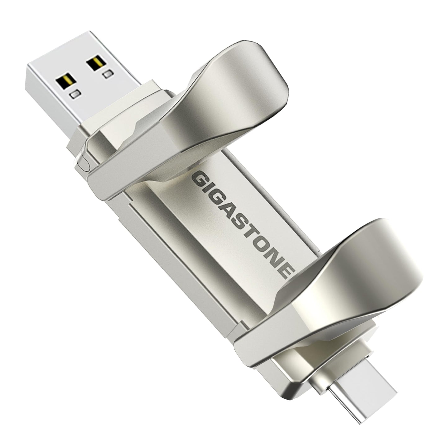 Gigastone Duo Pro Flip USB-A+C 256GB (1-Pack) Dual External Portable SSD 500MB/s Supports Apple 4K 60fps ProRes HDR Video Recording USB3.2 Gen 2