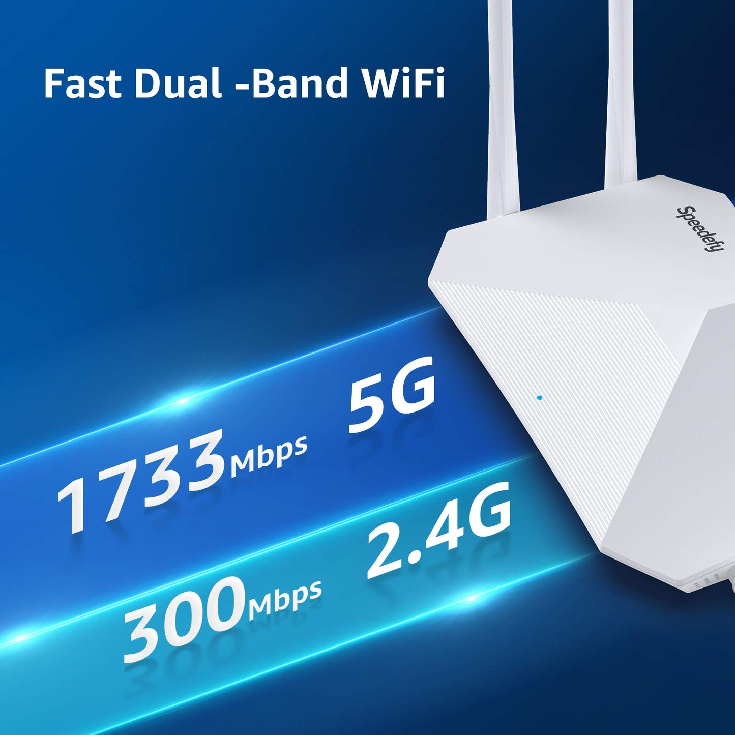 Gigabit WiFi Router, Dual Band Smart Wireless Router, Speedefy AC2100 4x4 MU-MIMO & 7 External Antennas for Strong Signal and High Speed, Parental