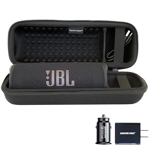 Signature Series Accessory Bundle for JBL Flip 6 Portable Bluetooth Speaker | Includes Signature Series Shockproof EVA Hard Case with Wall and Car