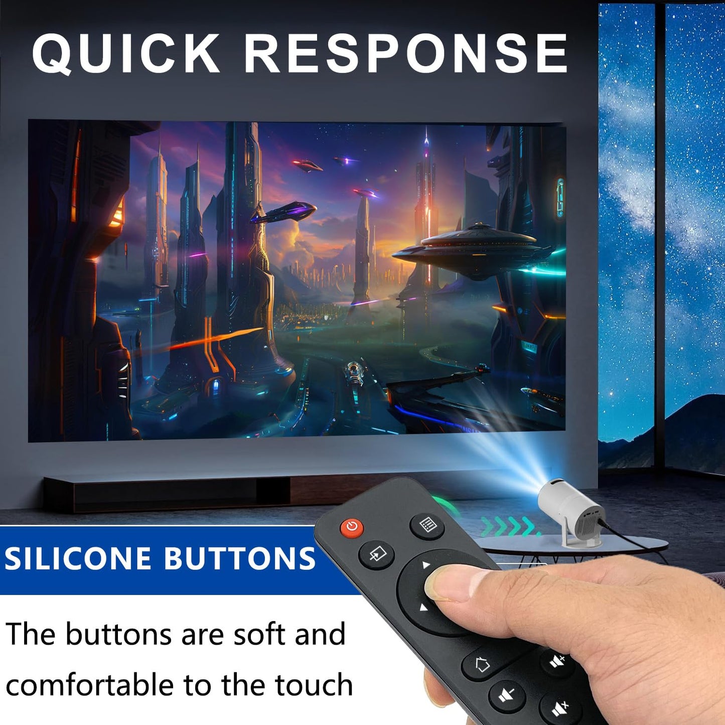 Muvxeznli Replacement Remote Control Compatible with PANSEBA AK-69,OWNKNEW K11 Mini Portable Movie Projectors