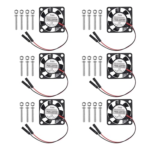 AITIAO 6Pcs 3007 Cooling Fan for Raspberry Pi 4 Fan 30x30x7mm Pi Brushless Cooling Fan 3.3V 5V DC Quiet Fan with Screw kit for Raspberry Pi 4, Pi 3
