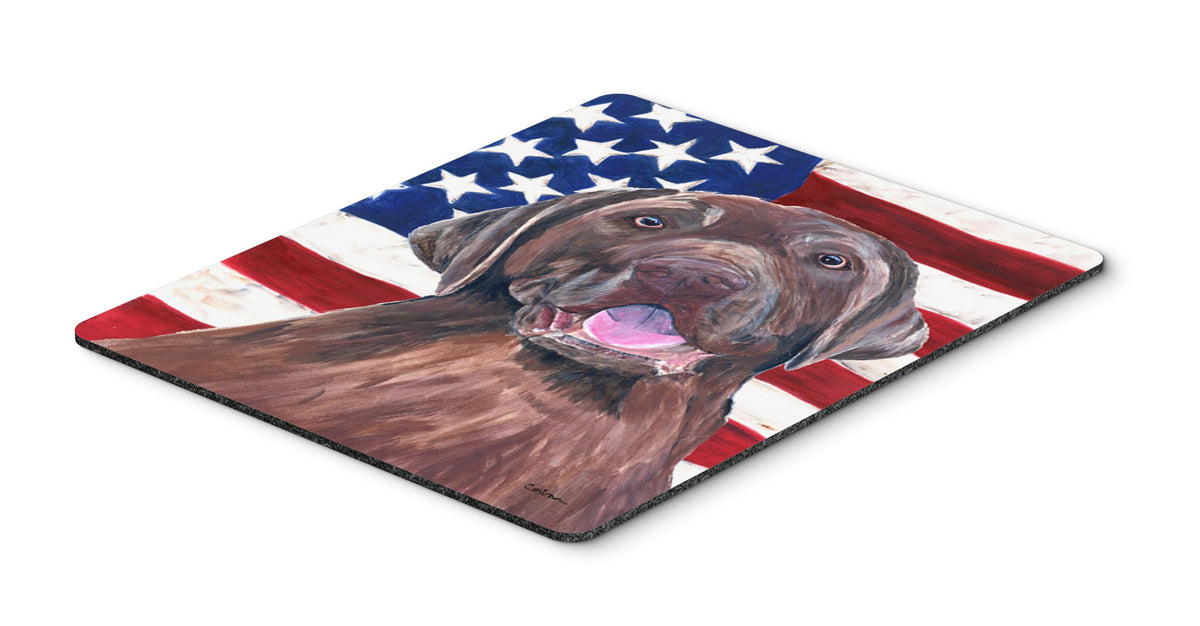 Caroline's Treasures SC9029MP USA American Flag with Labrador Mouse Pad, Hot Pad or Trivet for Home Office Gaming Working Computers Laptop Mouse