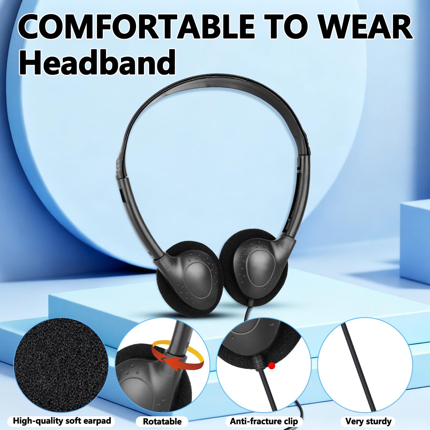 TJZXGUI USB Type C Kids Headphone Bulk 12 Pack for School Classroom,On-Ear USB C Headphones for Boys Girls Students Tablet Travel Computer…