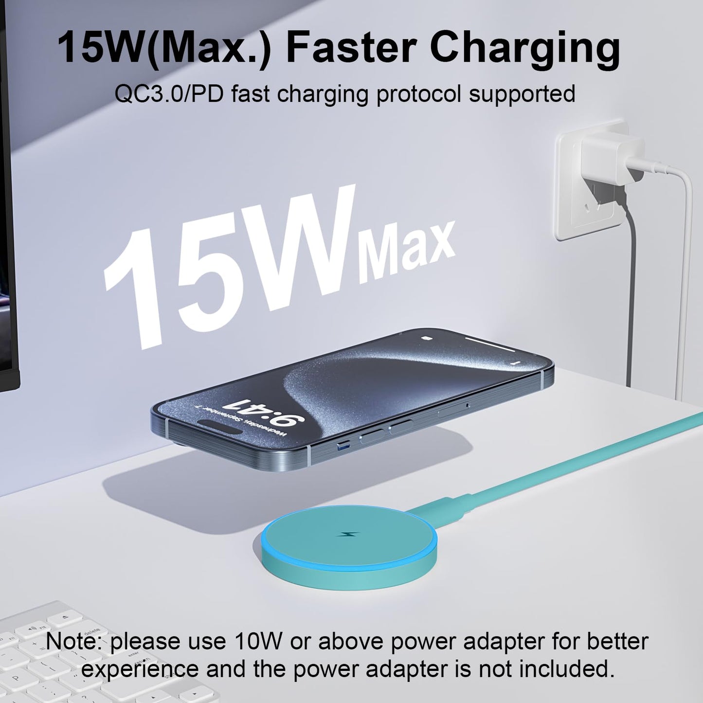 MagSafe Charger 2 Pack 15W Magnetic Wireless Charger Fast Charging Pad Compatible with iPhone 17/16/15/14/13/12 Series & AirPods 4/3/2/Pro Magnetic