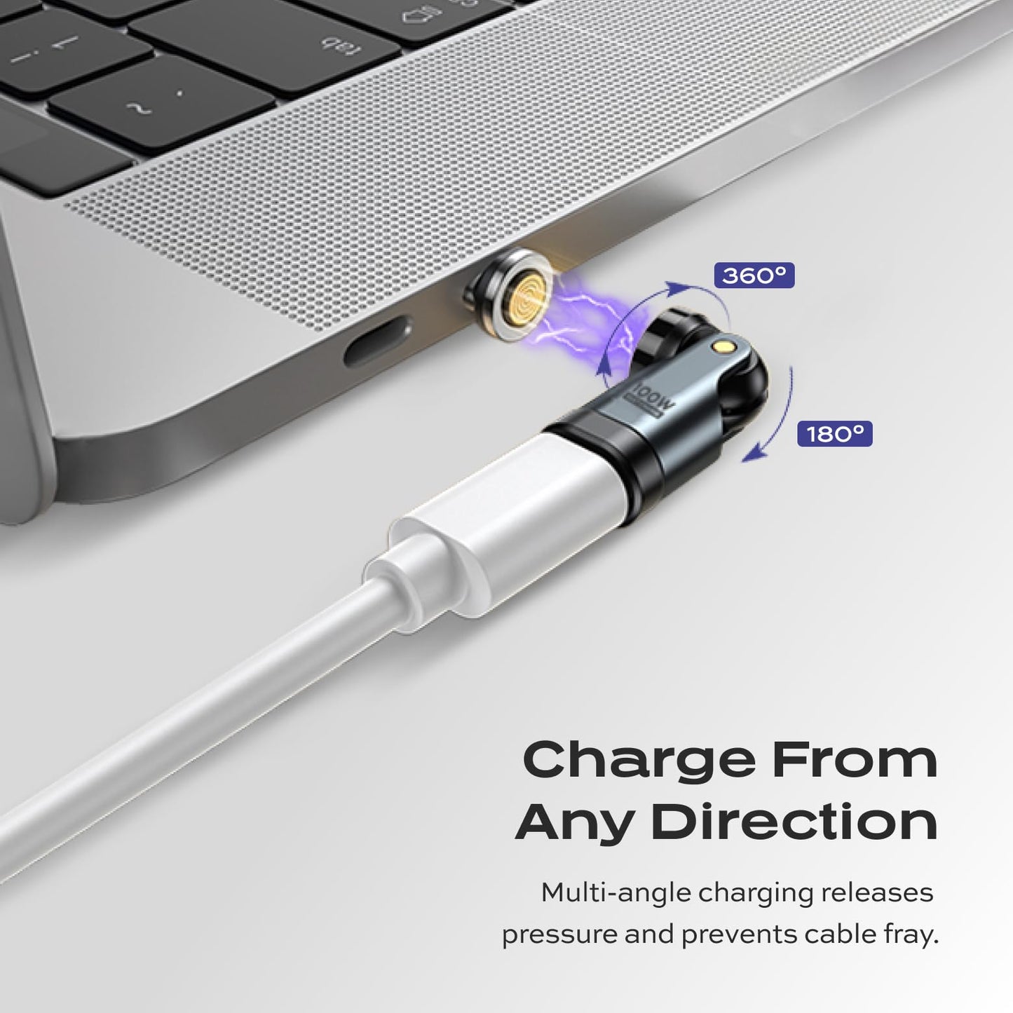 Statik 360 Pro USB C to USB C Magnetic Tip Power Adapters, 100W Fast Charging Adapter, Only Compatible 360 Pro Magnet Phone Charger Cable - 2-Pack