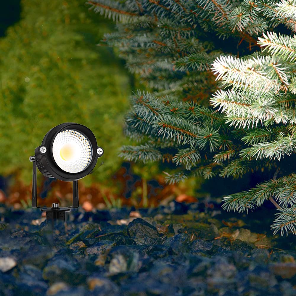 ELEGLO Landscape Lights 5000K,Low Voltage Led Landscape Lighting, 12V AC/DC Waterproof Landscape Spotlights Outdoor with Stake for Tree Flag Spot