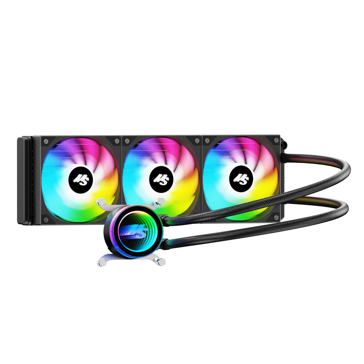 Minorsonic AIO CPU Cooler, 360mm AIO with High-Speed Ceramic Bearing Pump, 3X PWM ARGB Fans, 3-Phase Motor for Better Cooling Performance, Heat