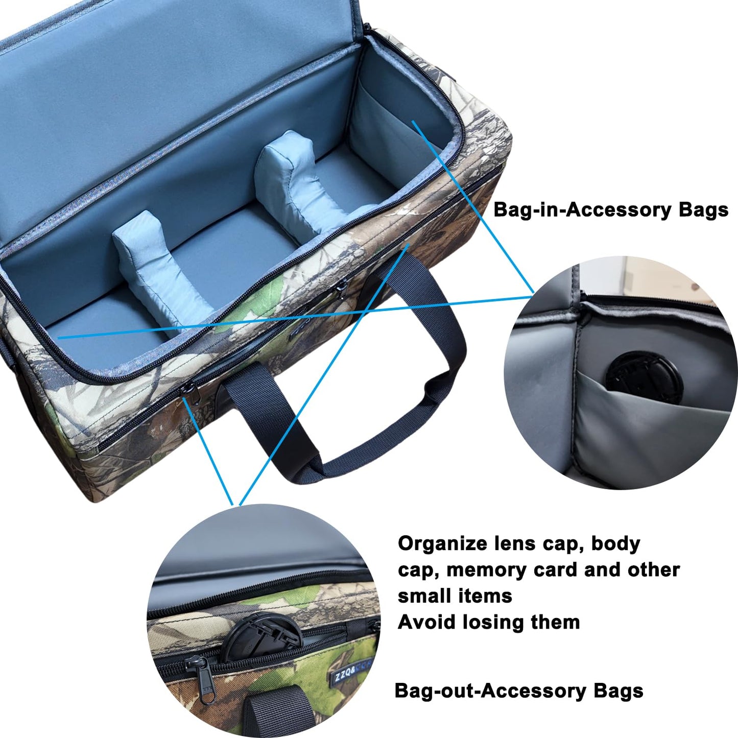 ZZQ&CCF Camera Lens Pouch Case for Sony FE 400-800mm/200-600mm F5.6-6.3G,for Canon RF 200-800,Compatible with Nikon Z 180-600, Extra Large Thick