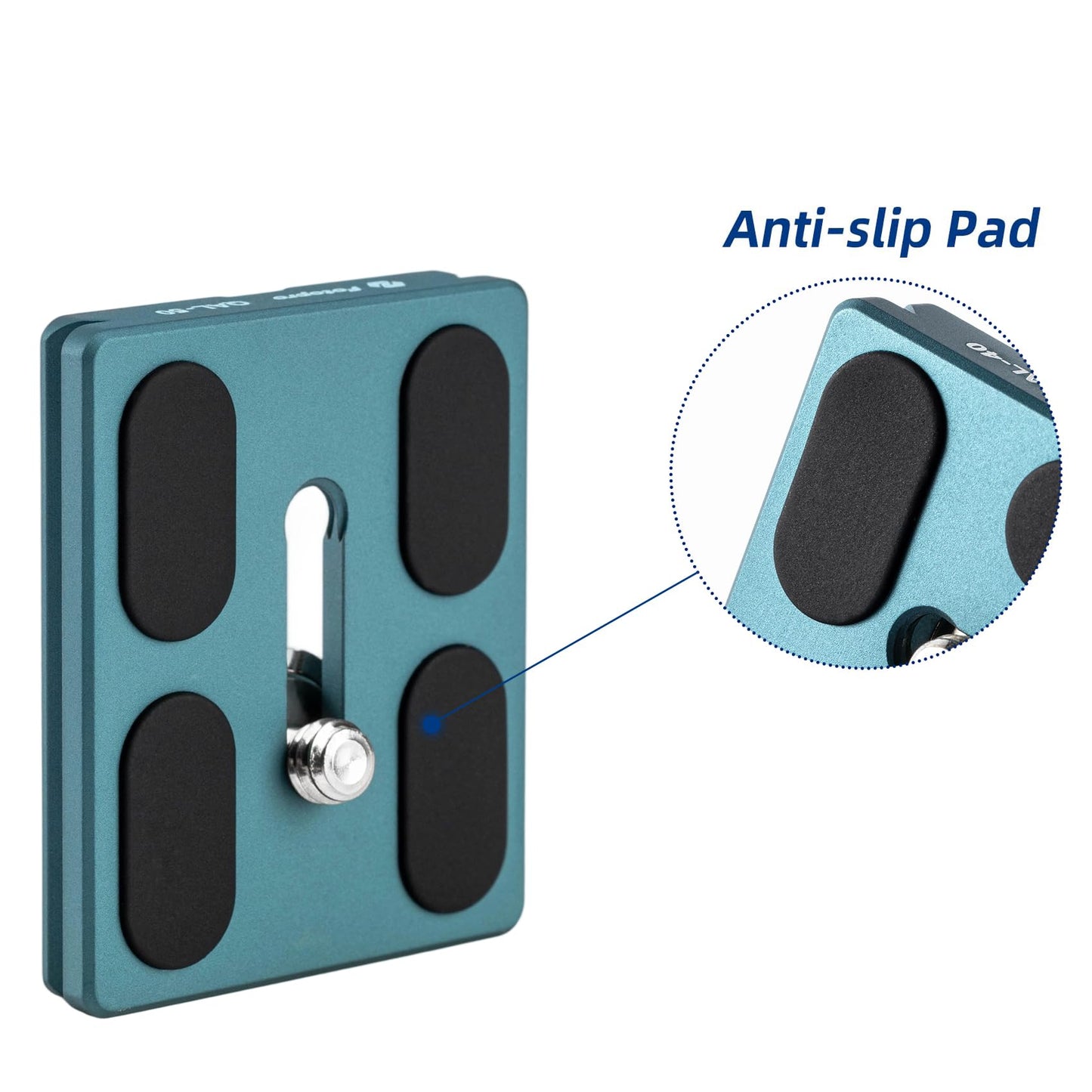 Fotopro 50mm arca Swiss Plate with 1/4 Inch Screw Universal Quick Release Plate for DSLR Camera Tripod Ball Head QAL-50 (Blue)