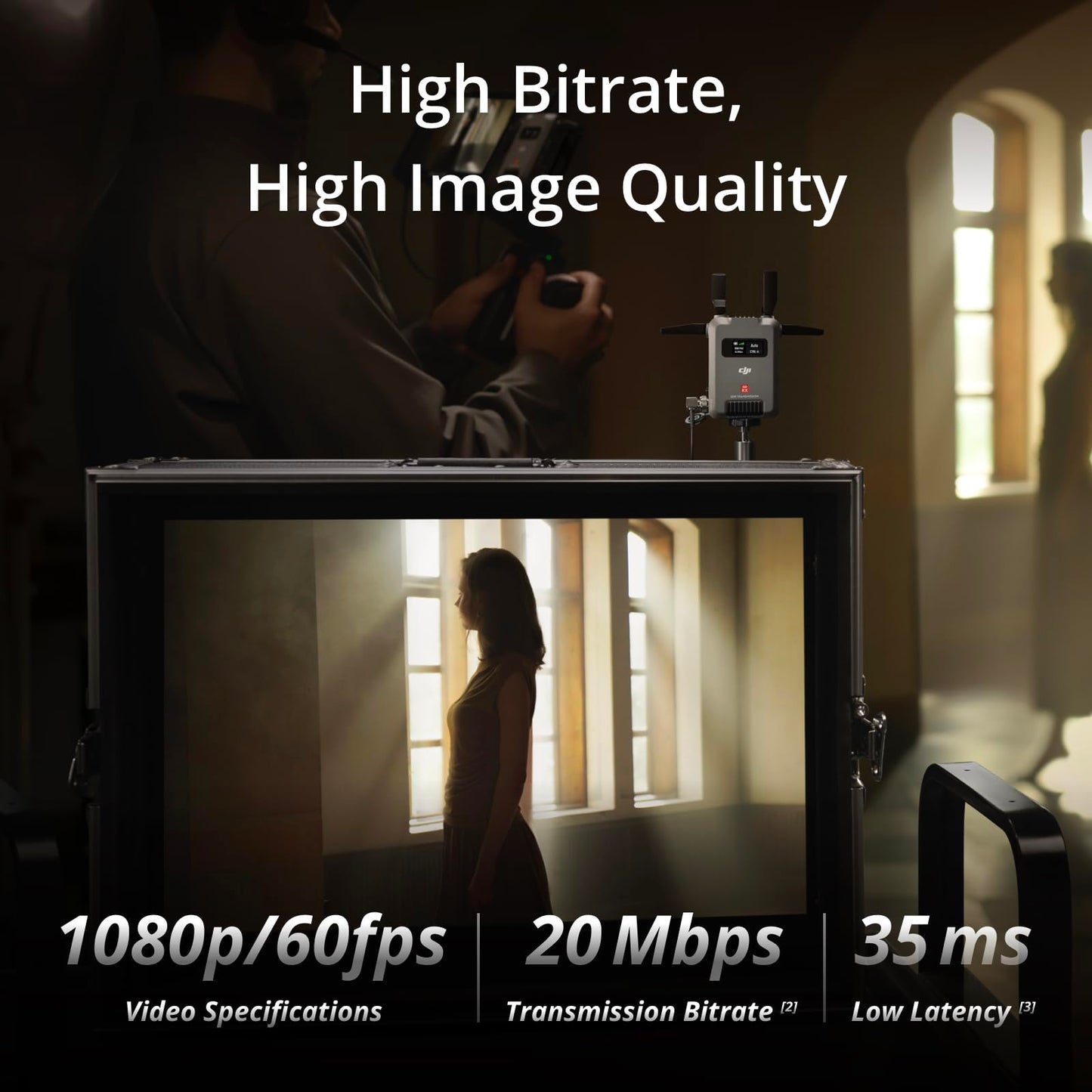 DJI SDR Transmission Combo, 3 km/10,000 ft 1080p/60fps SDR Wireless Video Transmission, Transmitter & Receiver, Stable & Anti-Interference, Wireless